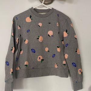 Gray Peach Print Sweatshirt